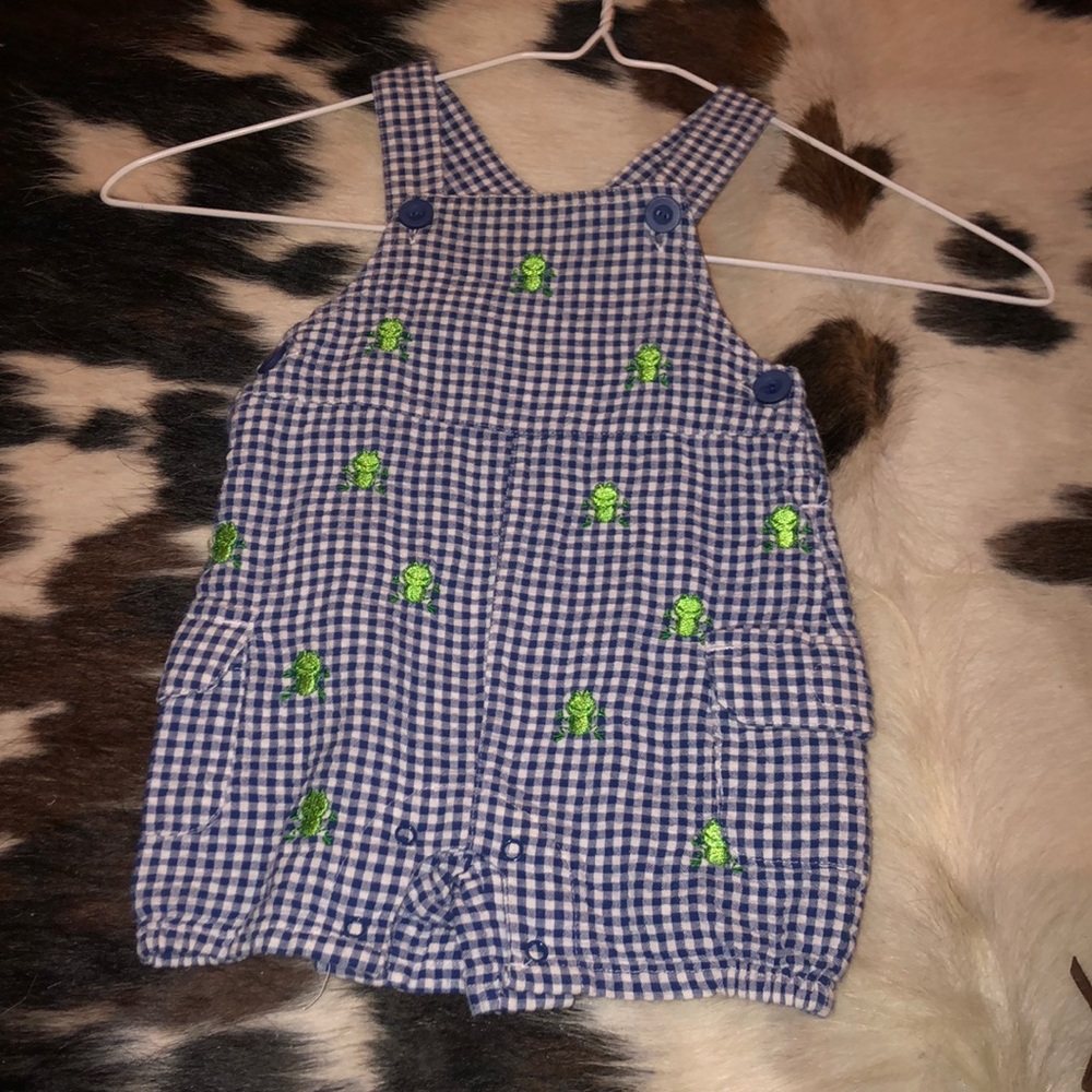 Navy and White Frog Overalls